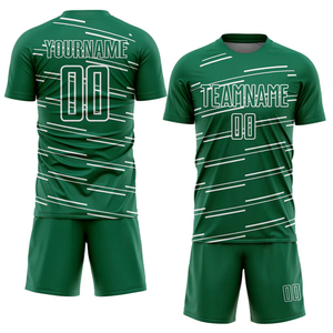 Ensemble de football pour hommes adultes, blanc et bleu, maillot à manches courtes sublimé, short, chaussettes, ensemble complet, tissu respirant, imperméable, polyester - Product Image 1