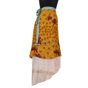 Falda Larga Envolvente Vintage para Verano, Nueva Falda Mágica Envolvente de Seda Rajasthani, Fabricante y Mayorista - Product Image 1