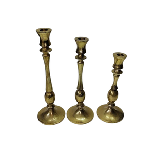 Ensemble de 2 porte-bougies coniques en métal finition dorée, bougeoirs en métal pour mariage, Noël, décoration de la maison, style nordique - Product Image 5