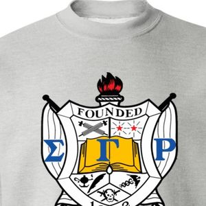 Sudadera Gris con Letras Griegas Sigma Gamma Rho para Mujer, Sudadera de Forro Polar con Cuello Redondo y Estampado, Personalizada, Informal, Universitaria - Product Image 6