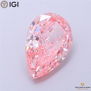 เพชร CVD ที่ได้รับการรับรองจาก IGI น้ำหนัก 2.00 กะรัต รูปทรงลูกแพร์ สีชมพูสดใสแฟนซี ความสะอาดระดับ VVS2 สำหรับออกแบบจี้ตามสั่ง - Product Image 6