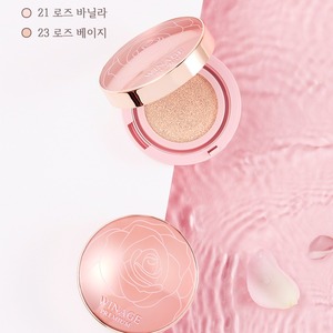 รองพื้นเกาหลีสูตรน้ำกุหลาบไนอะซินาไมด์พรีเมียม คิวบีลูตี้ 15 กรัม+15 กรัม โรส ไวทัล คุชชั่น - Product Image 2