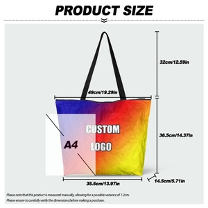 Sac à main pliable et réutilisable pour femme, motif tortue de mer, en papier Dupont, sac à bandoulière pour jeune femme, prix d'usine, faible MOQ, 24 - Product Image 6