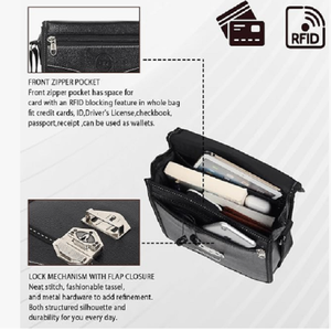 Sac messager unisexe moderne en similicuir, sac bandoulière avec sangle réglable pour les voyages, l'université et le travail - Product Image 3