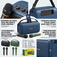 Enceinte Karaoké Boombest LN711MIC avec 2 Microphones Sans Fil, Puissance Élevée 45W, Idéale pour Mariages en Extérieur, Camping, Urgences - Vente en Gros