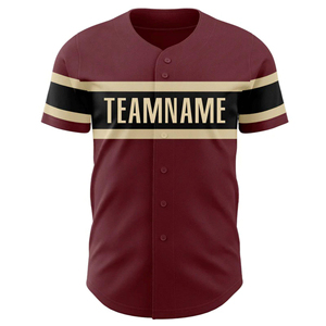 Camiseta de béisbol personalizada de color granate, manga corta, con estampado del nombre del equipo, transpirable, unisex, para adultos, corte regular, para todas las estaciones - Product Image 3
