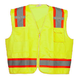 Gilet de sécurité haute visibilité jaune fluorescent de qualité supérieure 100% Poly Knit Vêtements de sécurité réfléchissants haute visibilité disponibles en taille moyenne - Product Image 1