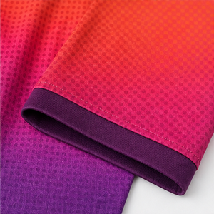 Custom Logo Womens Coral Pink <b>Purple</b> Ombre Short Sleeve <b>Polo</b> <b>Shirt</b> Quick Dry Sublimation Golf Sportswear - Product Image 5