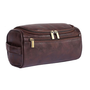 Wholesale High Quality Executive leather toiletry bags grooming bag designed for modern travelers and professionals for sale - Product Image 1