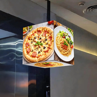 Boîte à lumière LED personnalisée, écran publicitaire 3D en forme de cube, écran LED avec télécommande, boîte à lumière LED pour intérieur/extérieur, entreprise, magasin