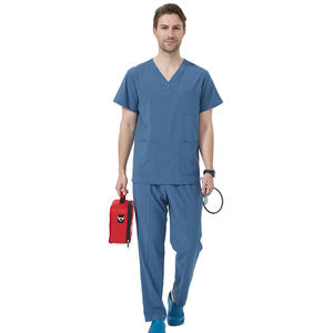 Conjuntos de Uniformes Médicos Casuales Elásticos para Hombre - Ropa Médica con Detección de Agujas, Tejido de Secado Rápido para Doctores y Enfermeros - Product Image 1