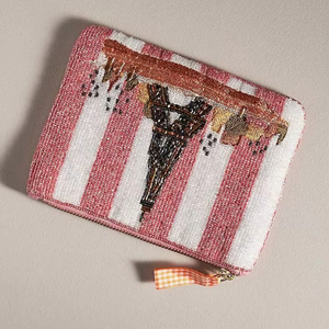 Porte-monnaie coloré à fermeture éclair avec perles, ambiance estivale, sac fait main pour la plage, la piscine et les voyages - Product Image 1