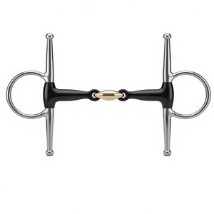 NUEVO FRENO DE MANDIBULA COMPLETA PARA CABALLO, TIPO SWEET IRON BLACK, CON ESENCIALES DE COBRE, de Acero Inoxidable con Boquilla Negra - Product Image 1