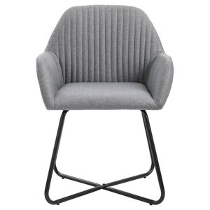 Ensemble de 4 chaises de salle à manger en tissu gris clair avec structure en acier thermolaqué, élégantes et durables, pour la décoration de la maison - Product Image 3