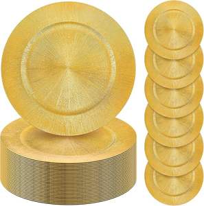 Assiette de présentation de luxe réutilisable pour mariage, assiette décorative pour dîner, idéale pour les banquets d'hôtel - Product Image 1