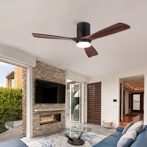 Ventilatore da Soffitto LED Integrato da 52 Pollici con Pale in Legno Massello, Illuminazione Moderna e Design Elegante - Product Image 2