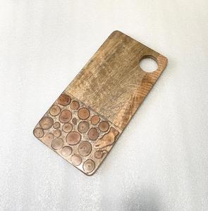 Planche à découper en bois de qualité supérieure avec poignée en résine à motif vagues océaniques, aspect attrayant, accessoires de cuisine - Product Image 2