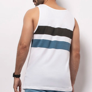 เสื้อกล้ามออกกำลังกายผู้ชาย ผ้าถัก สปอร์ต แคชชวล คุณภาพสูง ระบายอากาศ แห้งเร็ว โพลีเอสเตอร์ผสมคอตตอน โลโก้ด้านหน้า ลายเรียบ - Product Image 3