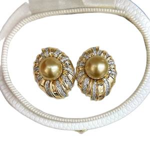 Wholesale 13-14mm Natural Gold Bead <b>Stud</b> Earrings Thick Japanese Imported 925 Sterling <b>Silver</b> in Gift Box - Product Image 5