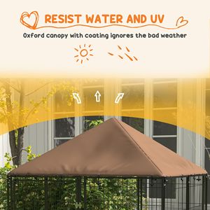 Recinto per cani 4.6FT X 4.6FT X 5FT, Box per cuccioli con tettoia, Recinto da giardino, Gabbia, Recinzione, Gabbia grande rotante per il gioco - Product Image 5