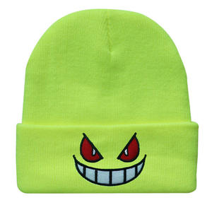 Chapeau tricoté brodé personnalisé avec des dessins animés pour l'automne et l'hiver, bonnets chauds pour adultes, style décontracté - Product Image 2