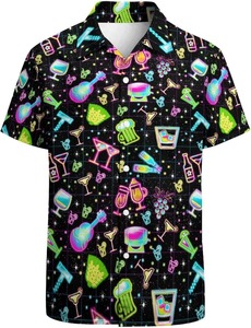 Chemise homme à manches courtes, imprimé floral tropical hawaïen, décontractée, boutonnée, colorée, pour l'été - Product Image 2