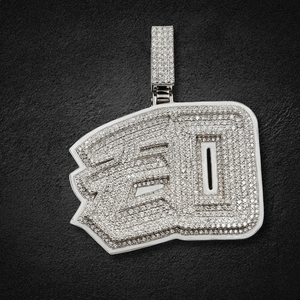 Pendentif Hip Hop Personnalisé Deux Lettres en Argent Sterling 925 Plaqué Or avec Moissanite, Bijou Glacé Personnalisable Lettre Porte-Bonheur Unisexe - Product Image 5