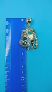 Colgante de plata 925 con diseño de bolsa de dinero y signo del dólar estadounidense, estilo Hip Hop, joyería de moda para rapero, con incrustaciones de moissanita VVS, colgante para hombre. - Product Image 5