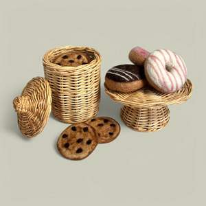 Juguete de mimbre para niños, soporte para pasteles y tarro de galletas, juguete de cocina de mimbre para juego de roles, el más vendido. - Product Image 2