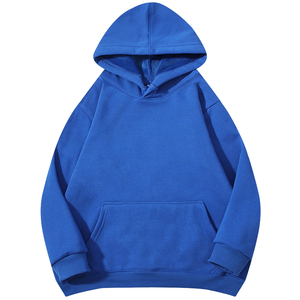 เสื้อฮู้ดโอเวอร์ไซส์ผู้ชาย สีแดงล้วน ผ้าฝ้ายถัก สวมใส่สบาย แขนยาว มีกระเป๋า เหมาะสำหรับฤดูใบไม้ร่วง ปี 2027 - Product Image 2