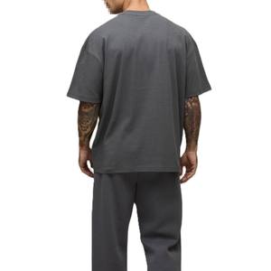 Camisetas de algodón con paneles para hombre, estilo oversize, streetwear, con logo bordado en el pecho, personalización de marca, socio en la producción de prendas. - Product Image 3