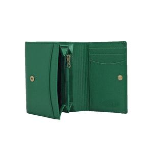 Green Genuine Leather <b>Wallet</b> Long Zipper Closure Multi-functional Card Holder Unisex Daily Use Minimalist Vintage <b>RFID</b> Blocking - Product Image 1