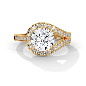 Bague en or 14 carats avec diamant de laboratoire, bague de fiançailles classique en or massif 18 carats pour femme, certifiée IGI, bague de fiançailles, anniversaire - Product Image 2