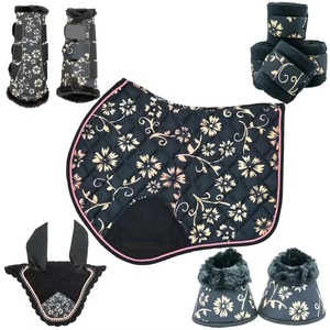 Juego de almohadillas para silla de montar de alto rendimiento personalizadas, sublimadas, transpirables, de secado rápido, para equitación, con velo antimoscas y vendas para patas, equipo deportivo. - Product Image 1