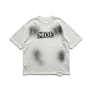 Custom Vintage Distressed Men's shirts Oversized Graphic T Shirt Vintage Washed <b>Spray</b> Painted Cotton Streetwear Casual White Tee - Product Image 2