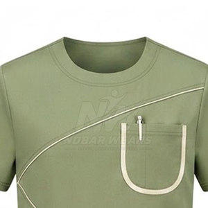 Haut d'uniforme médical fonctionnel à manches courtes et col rond, idéal pour les hôpitaux, cliniques, soins infirmiers et laboratoires - Product Image 6