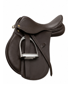 Selle de course pour chevaux en cuir véritable de haute qualité, confortable, antidérapante, professionnelle, avec logo personnalisé, pour dressage et saut d'obstacles - Product Image 5
