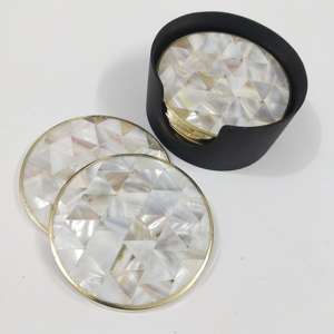 Posavasos con Diseño de Montaña Rusa, Hechos a Mano, Ecológicos, Personalizados, Clásicos, de Madreperla - Product Image 3