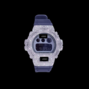 Reloj de Lujo Personalizado para Hombre con Diamantes Moissanite VVS, Correa de Oro Blanco, Sin Resistencia al Agua, Estilo Hip Hop, Chapado en Oro, Cuarzo - Product Image 4