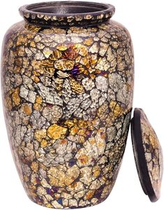 Luxury Mosaic Glass Cremation <b>Urn</b> with Lid for Human Ashes Decorative Memorial Keepsake Funeral Burial <b>Urn</b> Adult Ashes Storage - Product Image 5
