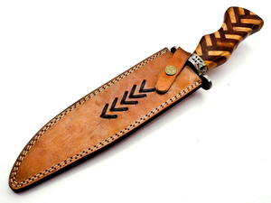 Couteau de chasse artisanal en acier Damas, très demandé, pour hommes, avec lame pleine longueur et étui de transport horizontal, personnalisable, couteau Bowie OEM - Product Image 4