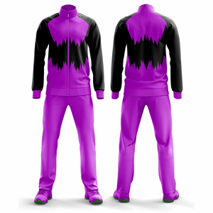Ensemble de survêtement athlétique personnalisé en polyester avec impression de logo, veste et pantalon de sport légers, tenue d'entraînement professionnelle - Product Image 5