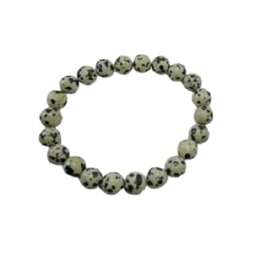 <b>Men</b> and Women Handmade Feng Shui Dalmatian jasper Round Stone <b>Beads</b> Round <b>Bracelet</b> 8-10mm Size Fashion Jewelry Energy - Product Image 3