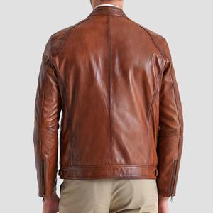 Chaqueta de Cuero Marrón Desgastada Estilo Vintage al por Mayor, Chaqueta de Cuero Genuino para Hombre, Chaquetas de Cuero de Primera Calidad para Hombre - Product Image 2