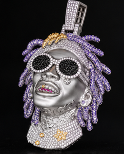 Colgante de Cabeza de Jesús de Plata 925, Totalmente Cubierto de Moissanita, Corte Brillante Redondo, Estilo Hip Hop, Amuleto Cristiano, Joyería de Regalo - Product Image 2