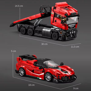 Kit de Construcción de Camión con Remolque 95002 MOC, Bloques de Construcción de Modelos de Autos y Camiones Deportivos 2 en 1, Adornos de Escritorio, Juguetes Educativos para Niños - Product Image 4