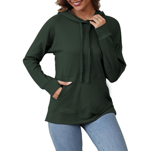 Sweat-shirts épais et chauds pour femmes, à capuche, avec broderie et impression sur le devant, vêtements décontractés en polaire polyester/coton, logo personnalisé - Product Image 1