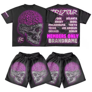 Ensemble décontracté homme t-shirt et short deux pièces, survêtement à manches courtes, personnalisable avec logo - Product Image 4