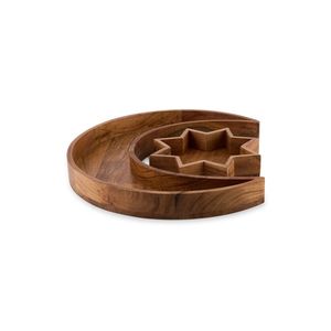 Ensemble de plateaux de service en bois d'acacia, motif lune et étoile, pour la décoration de table lors du Ramadan et de l'Aïd Moubarak, vente en gros - Product Image 2
