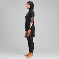 Ensemble de burkini modeste de marque pour femmes arabes musulmanes, grande taille, avec imprimé frontal, séchage rapide, imperméable et anti-plis